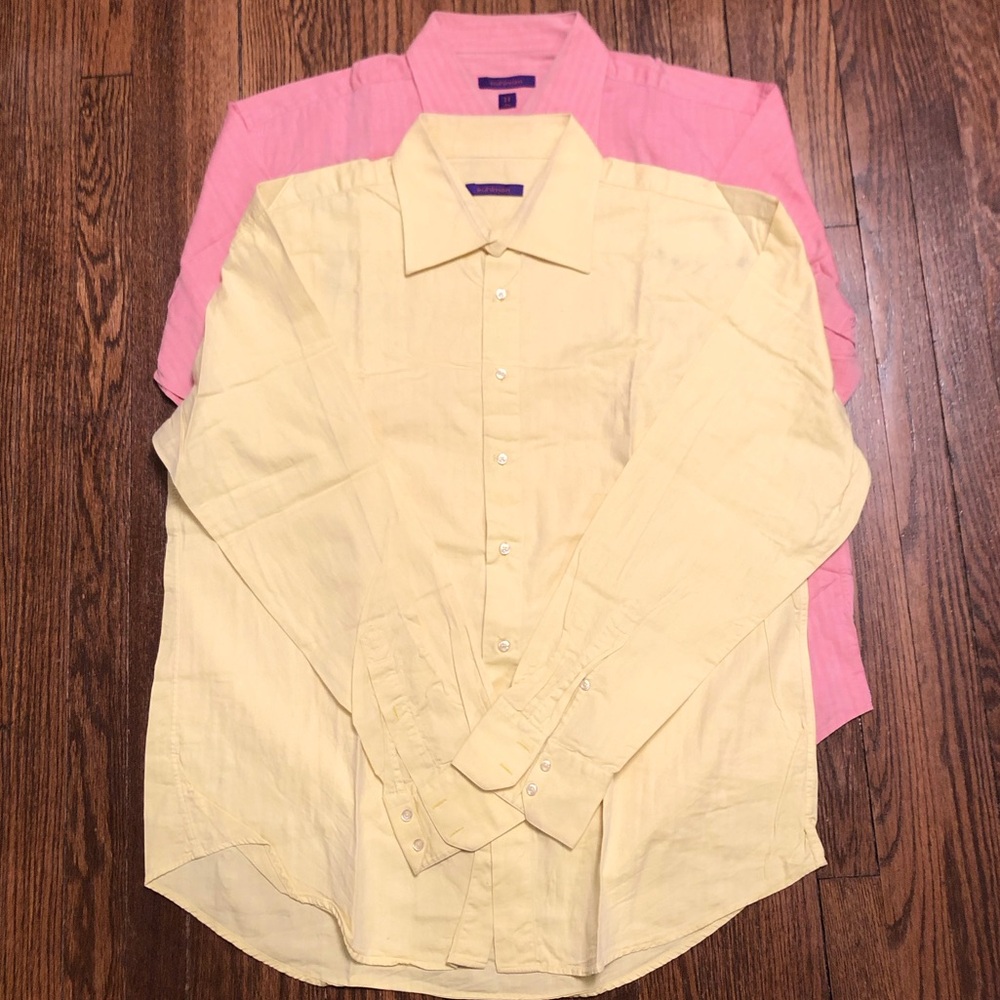 Men's Yellow and Pink Dress Shirts